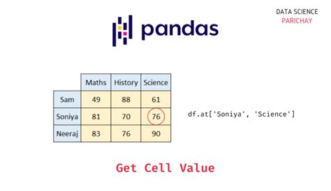 pandas get value of cell|pandas get value from dataframe.